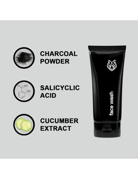 Black Wolf - Charcoal Face Wash - 150ml @ BarberKing.ca