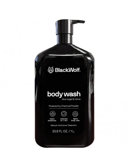 Black Wolf - Charcoal Body Wash - 1000ml @ BarberKing.ca
