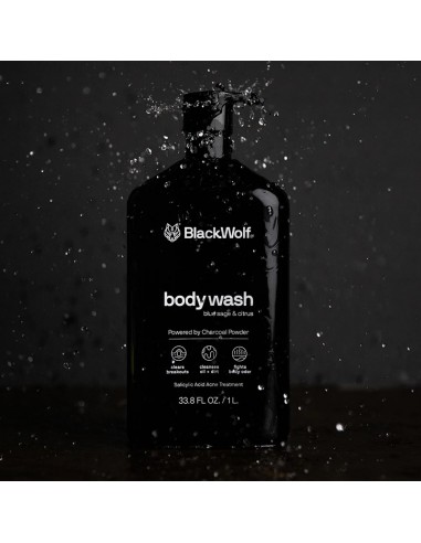 Black Wolf - Charcoal Body Wash - 1000ml @ BarberKing.ca