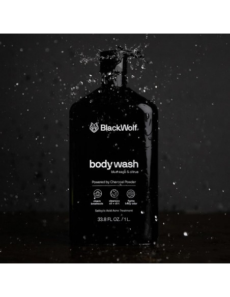 Black Wolf - Charcoal Body Wash - 1000ml @ BarberKing.ca