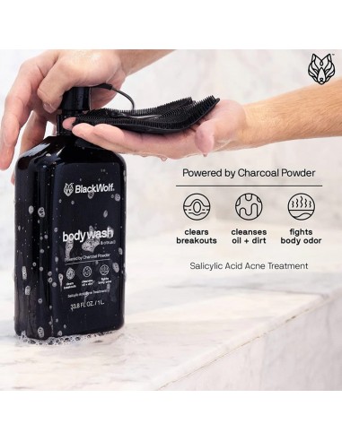 Black Wolf - Charcoal Body Wash - 1000ml @ BarberKing.ca