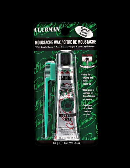 Clubman - Moustache Wax Neutral - 14g @ BarberKing.ca