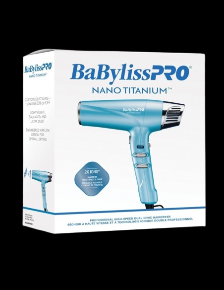 BaBylissPRO Hairdryer - Nano Titanium Duo Ionic High Speed Dryer @ BarberKing.ca