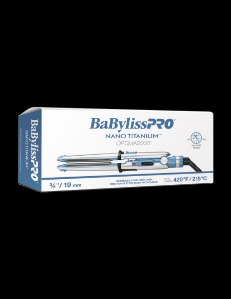 BaBylissPRO - Nano Titanium Optima 2000 Mini Flat Iron 3/4In @ BarberKing.ca