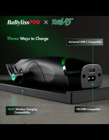 BaBylissPRO - Tomb45® Wireless-Charging Clipper @ BarberKing.ca