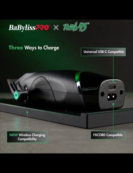 BaBylissPRO - Tomb45® Wireless-Charging Clipper @ BarberKing.ca