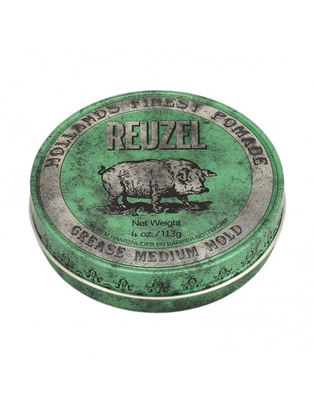 Reuzel - Green Pomade Grease - 113g @ BarberKing.ca