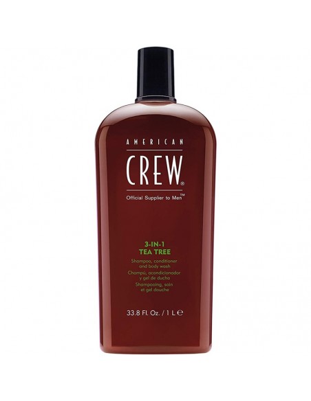 American Crew - 3-IN-1 Tea Tree Shampoo - 1000ml @ BarberKing.ca