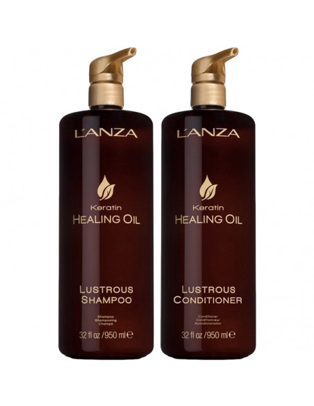 LANZA Keratin Healing Oil - Lustrous Duo - 950ml @ BarberKing.ca