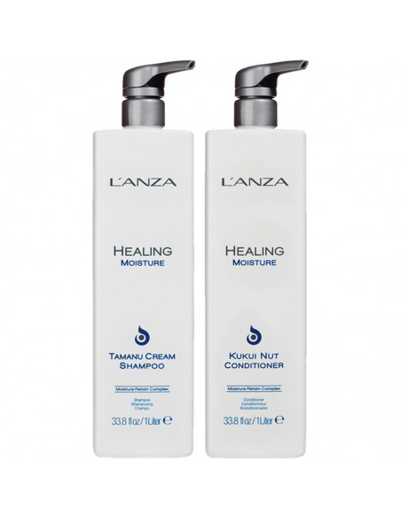 LANZA Healing Moisture - Tamanu Cream and  Kukui Nut Duo - 1000ml @ BarberKing.ca